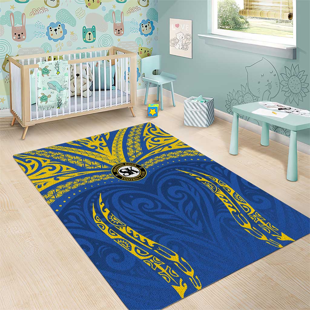 Oceania Football Solomon Kings Area Rug Polynesian Tribal Pattern