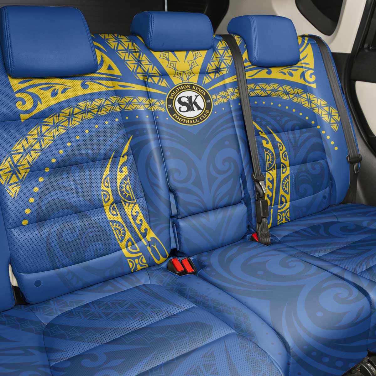 Oceania Football Solomon Kings Back Car Seat Cover Polynesian Tribal Pattern