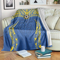 Oceania Football Solomon Kings Blanket Polynesian Tribal Pattern LT9 Blue - Polynesian Pride