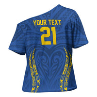 Custom Oceania Football Solomon Kings Cross Shoulder Shirt Polynesian Tribal Pattern