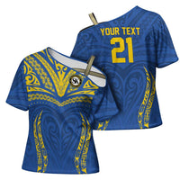 Custom Oceania Football Solomon Kings Cross Shoulder Shirt Polynesian Tribal Pattern