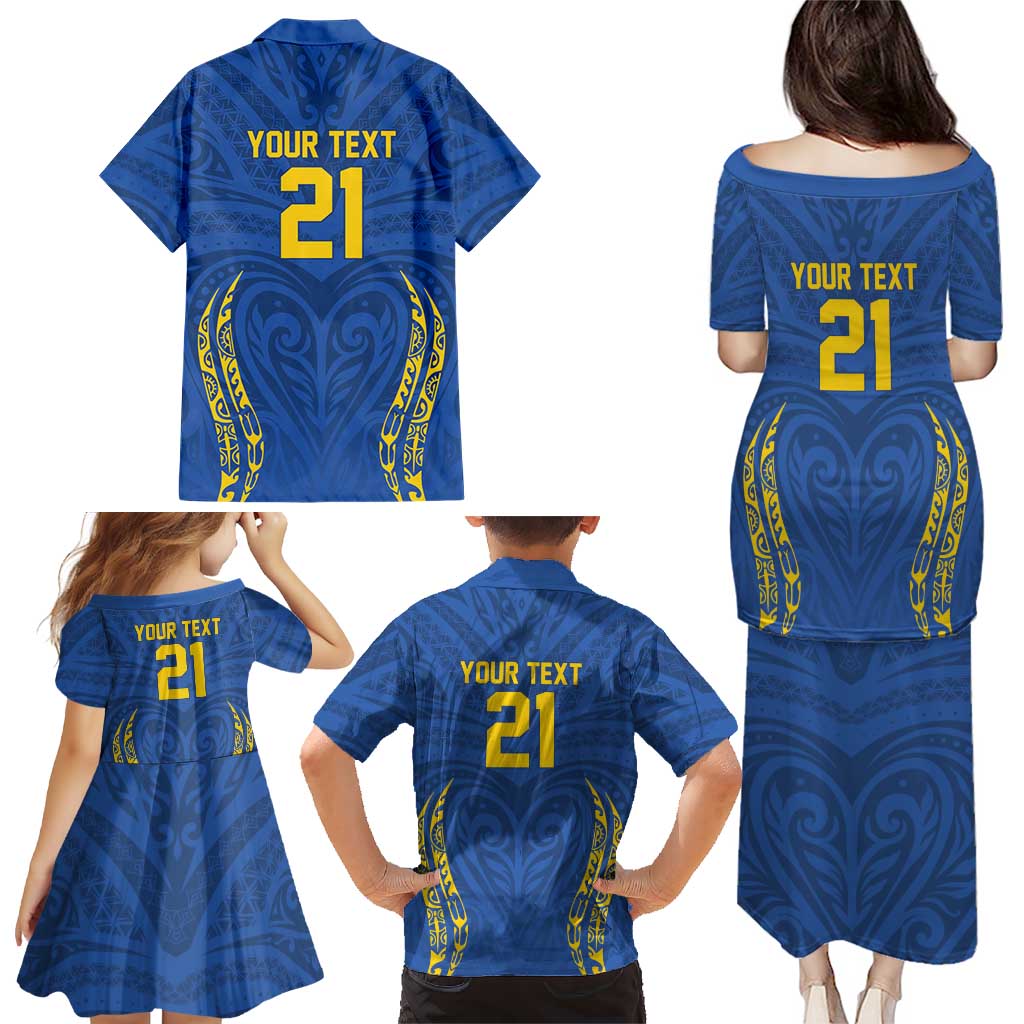 Custom Oceania Football Solomon Kings Family Matching Puletasi and Hawaiian Shirt Polynesian Tribal Pattern