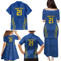 Custom Oceania Football Solomon Kings Family Matching Puletasi and Hawaiian Shirt Polynesian Tribal Pattern