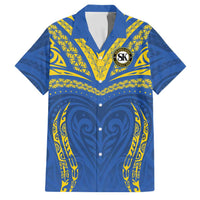 Custom Oceania Football Solomon Kings Family Matching Puletasi and Hawaiian Shirt Polynesian Tribal Pattern
