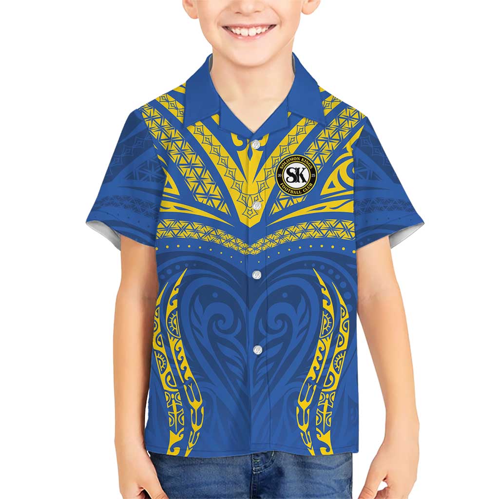 Custom Oceania Football Solomon Kings Family Matching Puletasi and Hawaiian Shirt Polynesian Tribal Pattern