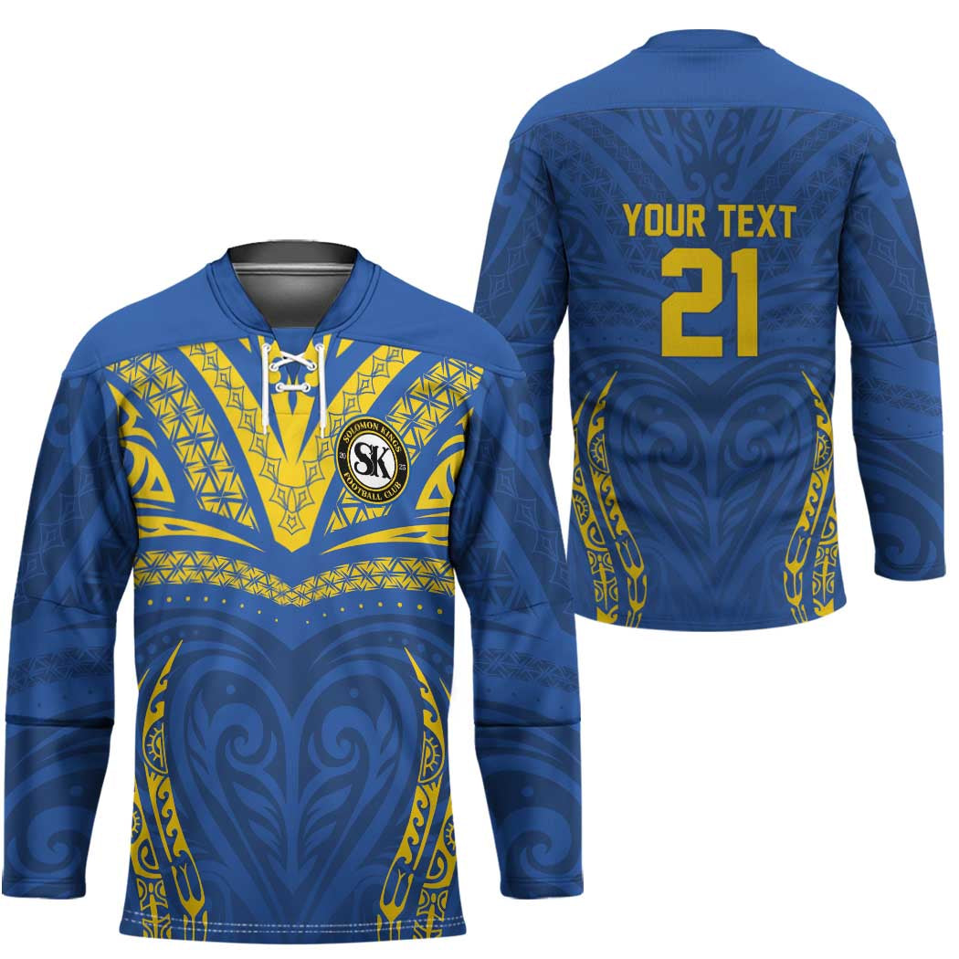 Custom Oceania Football Solomon Kings Hockey Jersey Polynesian Tribal Pattern