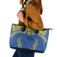 Oceania Football Solomon Kings Leather Tote Bag Polynesian Tribal Pattern