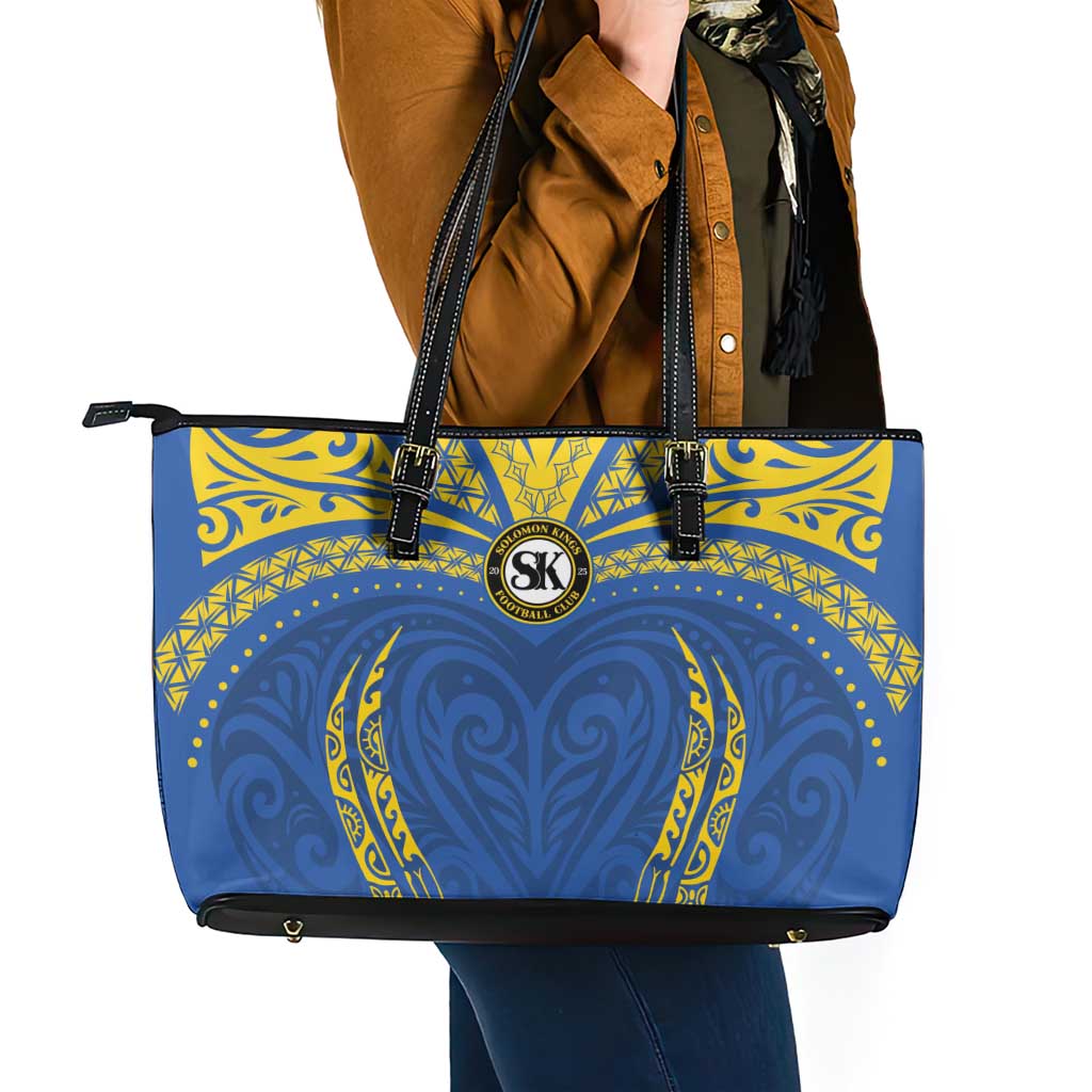 Oceania Football Solomon Kings Leather Tote Bag Polynesian Tribal Pattern
