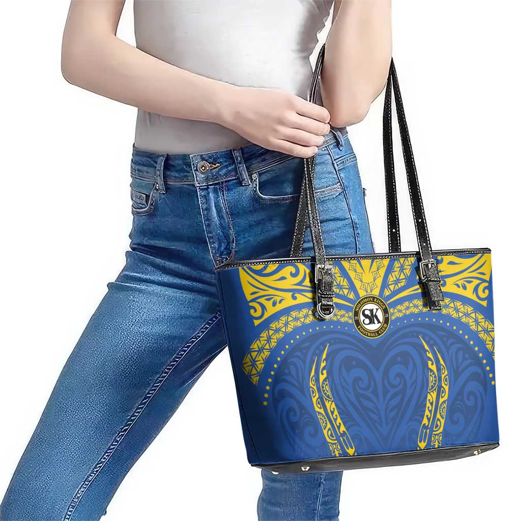 Oceania Football Solomon Kings Leather Tote Bag Polynesian Tribal Pattern