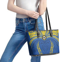 Oceania Football Solomon Kings Leather Tote Bag Polynesian Tribal Pattern