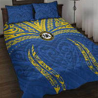 Oceania Football Solomon Kings Quilt Bed Set Polynesian Tribal Pattern