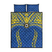 Oceania Football Solomon Kings Quilt Bed Set Polynesian Tribal Pattern