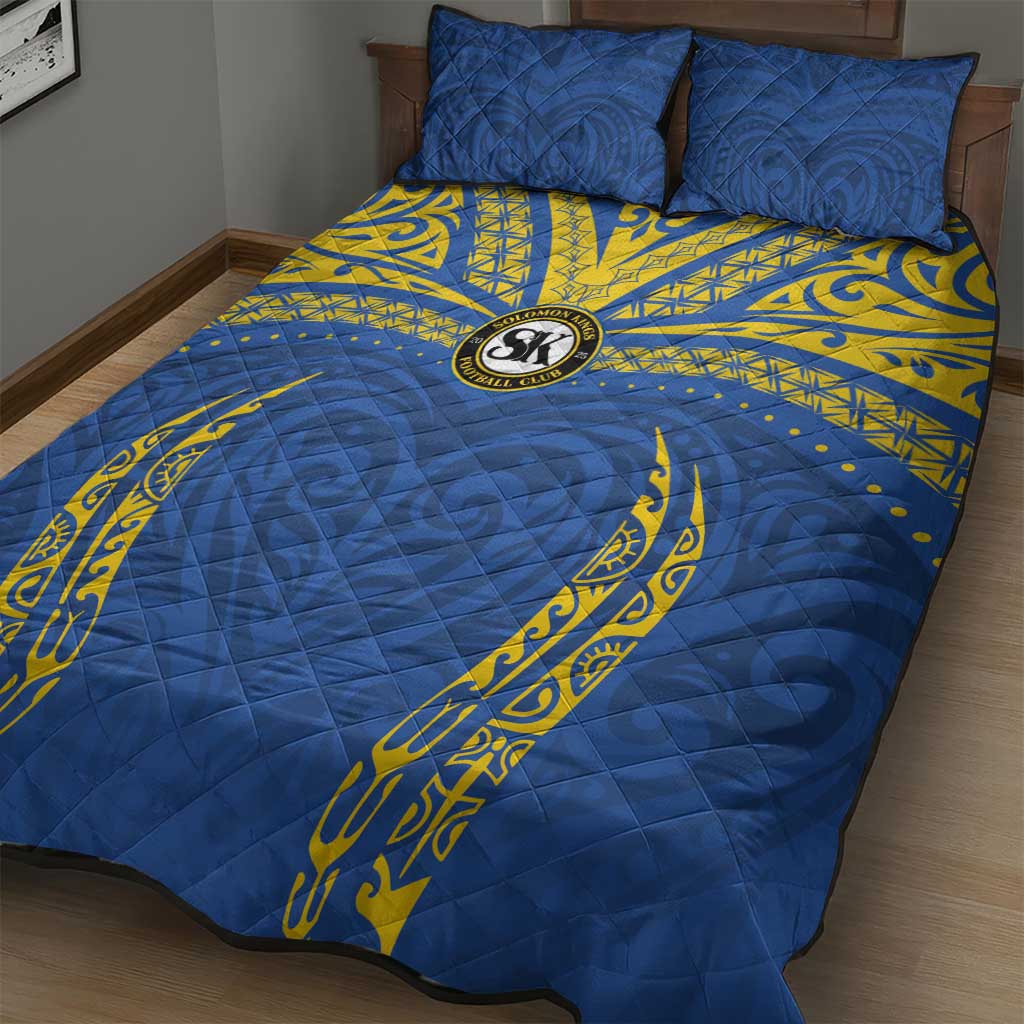 Oceania Football Solomon Kings Quilt Bed Set Polynesian Tribal Pattern
