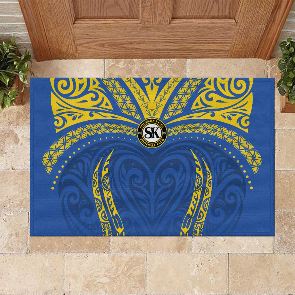 Oceania Football Solomon Kings Rubber Doormat Polynesian Tribal Pattern LT9 Blue - Polynesian Pride