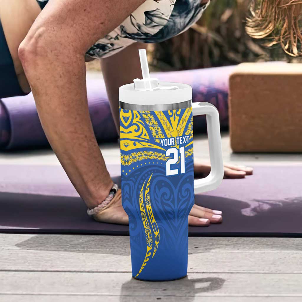 Custom Oceania Football Solomon Kings Tumbler With Handle Polynesian Tribal Pattern LT9 - Polynesian Pride