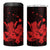 Red Hawaiian Hibiscus Shaka Sign 4 in 1 Can Cooler Tumbler