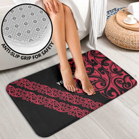 All Black Maori Tribal Tattoo Personalised Bathroom Set Classic Red Polynesian Style - Polynesian Pride