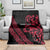 All Black Maori Tribal Tattoo Personalised Blanket Classic Red Polynesian Style - Polynesian Pride