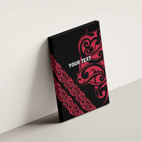 All Black Maori Tribal Tattoo Personalised Canvas Wall Art Classic Red Polynesian Style - Polynesian Pride