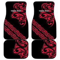 All Black Maori Tribal Tattoo Personalised Car Mats Classic Red Polynesian Style - Polynesian Pride