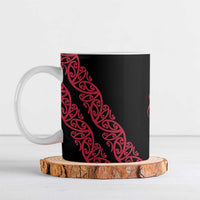 All Black Maori Tribal Tattoo Personalised Ceramic Mug Classic Red Polynesian Style - Polynesian Pride