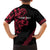 All Black Maori Tribal Tattoo Personalised Family Matching Off Shoulder Short Dress and Hawaiian Shirt Classic Red Polynesian Style - Polynesian Pride