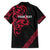 All Black Maori Tribal Tattoo Personalised Family Matching Off Shoulder Short Dress and Hawaiian Shirt Classic Red Polynesian Style - Polynesian Pride