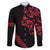 All Black Maori Tribal Tattoo Personalised Family Matching Off Shoulder Short Dress and Hawaiian Shirt Classic Red Polynesian Style - Polynesian Pride