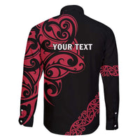 All Black Maori Tribal Tattoo Personalised Family Matching Puletasi and Hawaiian Shirt Classic Red Polynesian Style - Polynesian Pride