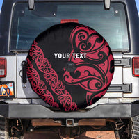 All Black Maori Tribal Tattoo Personalised Spare Tire Cover Classic Red Polynesian Style LT9 Red - Polynesian Pride