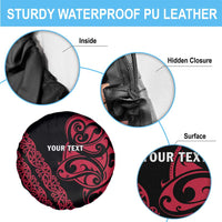 All Black Maori Tribal Tattoo Personalised Spare Tire Cover Classic Red Polynesian Style LT9 - Polynesian Pride