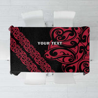 All Black Maori Tribal Tattoo Personalised Tablecloth Classic Red Polynesian Style - Polynesian Pride