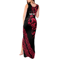 All Black Maori Tribal Tattoo Personalised Tank Maxi Dress Classic Red Polynesian Style - Polynesian Pride