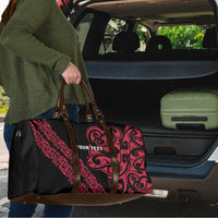 All Black Maori Tribal Tattoo Personalised Travel Bag Classic Red Polynesian Style - Polynesian Pride