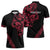 All Black Maori Tribal Tattoo Personalised Zipper Polo Shirt Classic Red Polynesian Style - Polynesian Pride