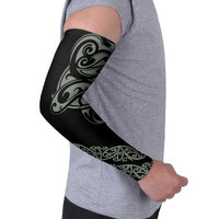 All Black Maori Tribal Tattoo Personalised Arm Sleeves Moss Green Polynesian Style - Polynesian Pride