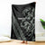 All Black Maori Tribal Tattoo Personalised Blanket Moss Green Polynesian Style - Polynesian Pride