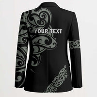 All Black Maori Tribal Tattoo Personalised Blazer Moss Green Polynesian Style - Polynesian Pride