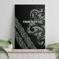 All Black Maori Tribal Tattoo Personalised Canvas Wall Art Moss Green Polynesian Style LT9 - Polynesian Pride