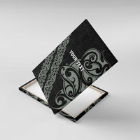 All Black Maori Tribal Tattoo Personalised Canvas Wall Art Moss Green Polynesian Style LT9 With Frame Green - Polynesian Pride