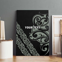 All Black Maori Tribal Tattoo Personalised Canvas Wall Art Moss Green Polynesian Style LT9 - Polynesian Pride