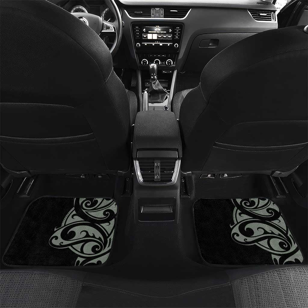 All Black Maori Tribal Tattoo Personalised Car Mats Moss Green Polynesian Style - Polynesian Pride