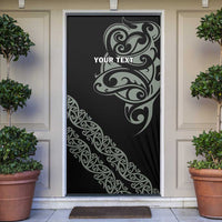 All Black Maori Tribal Tattoo Personalised Door Cover Moss Green Polynesian Style - Polynesian Pride