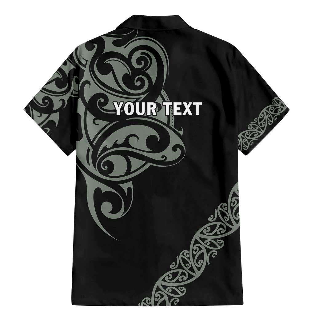 All Black Maori Tribal Tattoo Personalised Family Matching Mermaid Dress and Hawaiian Shirt Moss Green Polynesian Style - Polynesian Pride
