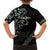 All Black Maori Tribal Tattoo Personalised Family Matching Off Shoulder Short Dress and Hawaiian Shirt Moss Green Polynesian Style - Polynesian Pride