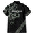 All Black Maori Tribal Tattoo Personalised Family Matching Off Shoulder Short Dress and Hawaiian Shirt Moss Green Polynesian Style - Polynesian Pride