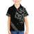 All Black Maori Tribal Tattoo Personalised Family Matching Off Shoulder Short Dress and Hawaiian Shirt Moss Green Polynesian Style - Polynesian Pride