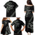 All Black Maori Tribal Tattoo Personalised Family Matching Puletasi and Hawaiian Shirt Moss Green Polynesian Style - Polynesian Pride