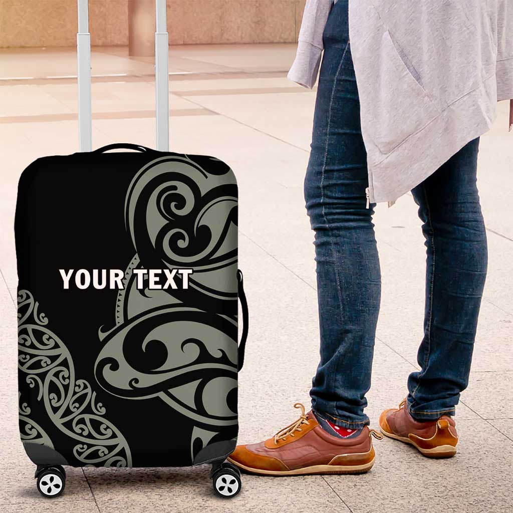 All Black Maori Tribal Tattoo Personalised Luggage Cover Moss Green Polynesian Style - Polynesian Pride
