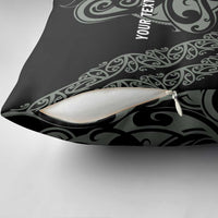 All Black Maori Tribal Tattoo Personalised Pillow Cover Moss Green Polynesian Style - Polynesian Pride